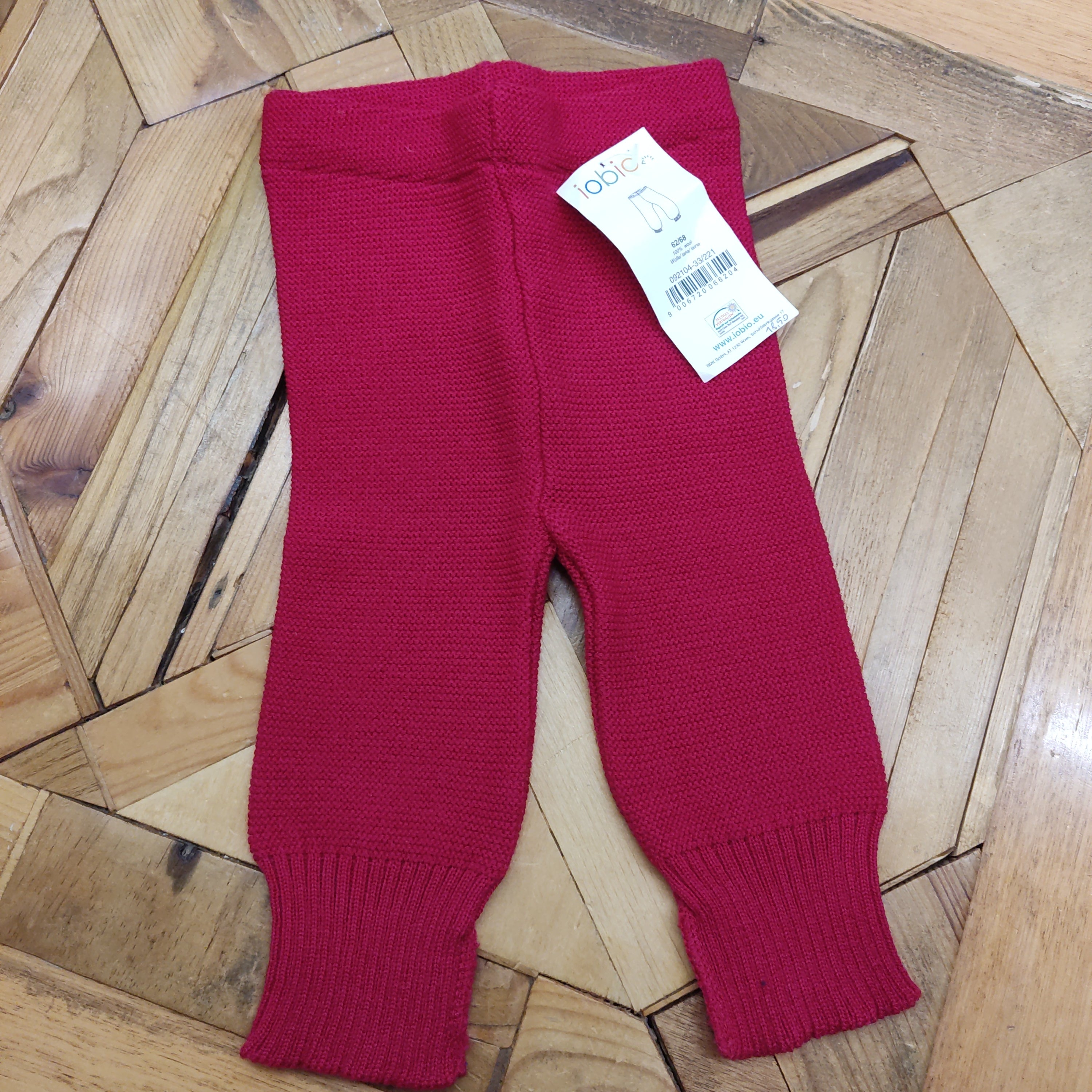 Pantaloni leggings 100% lana colore porpora taglia 3/6 mesi