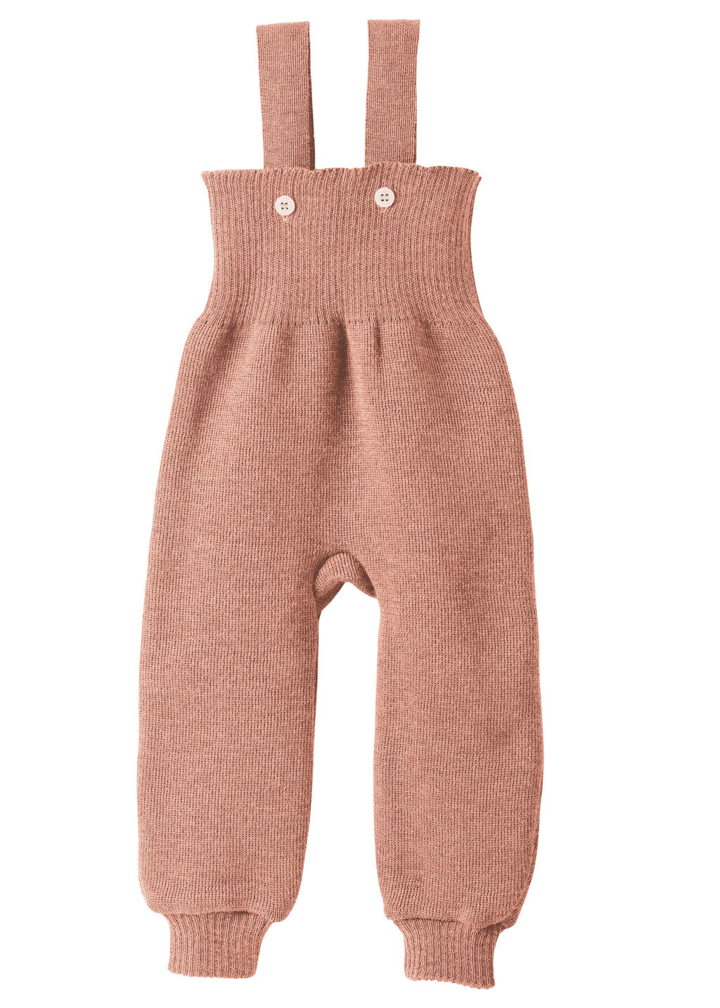 Pantaloni salopette in maglia di lana merino bio 0-4 anni // rosa