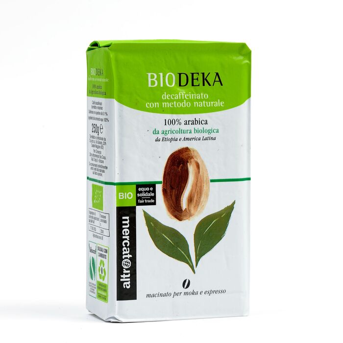 Caffè 100% arabica decaffeinato Biodeka - macinato moka - bio - 250g